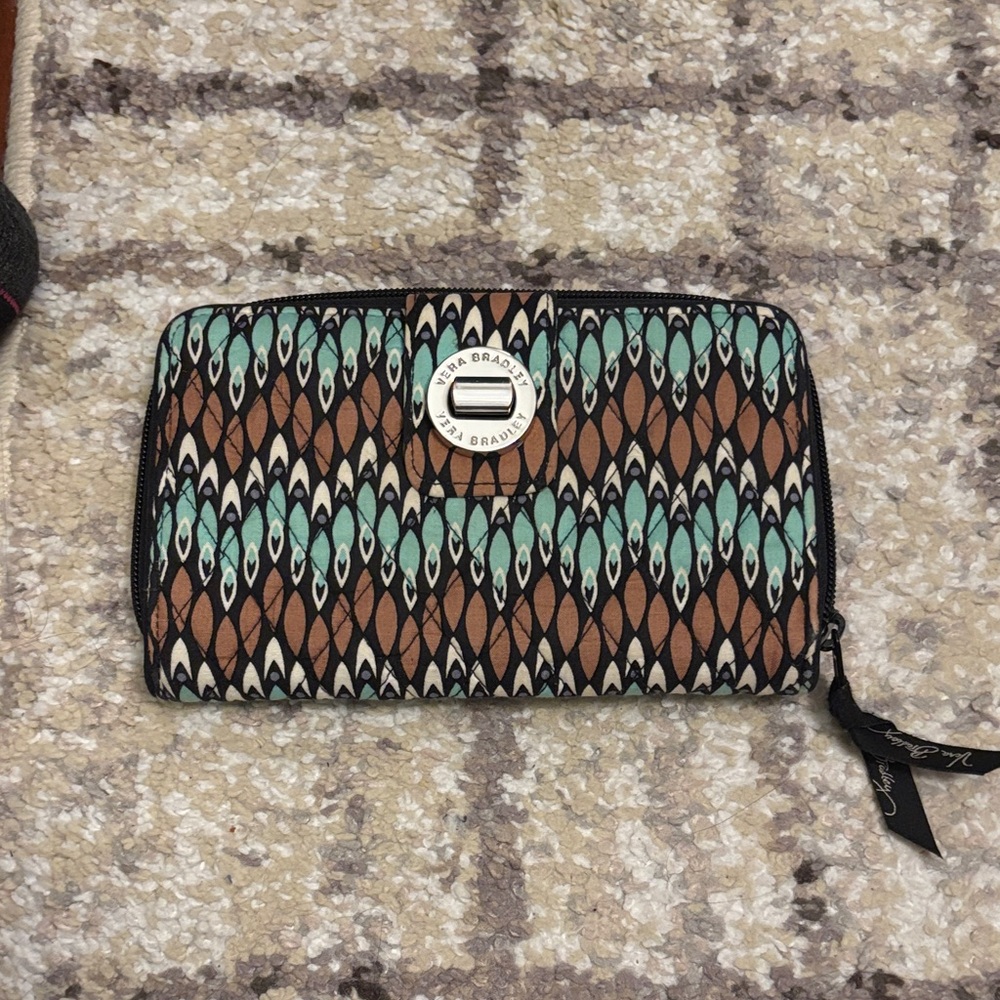 Vera Bradley Brown and Teal Women's Wallet